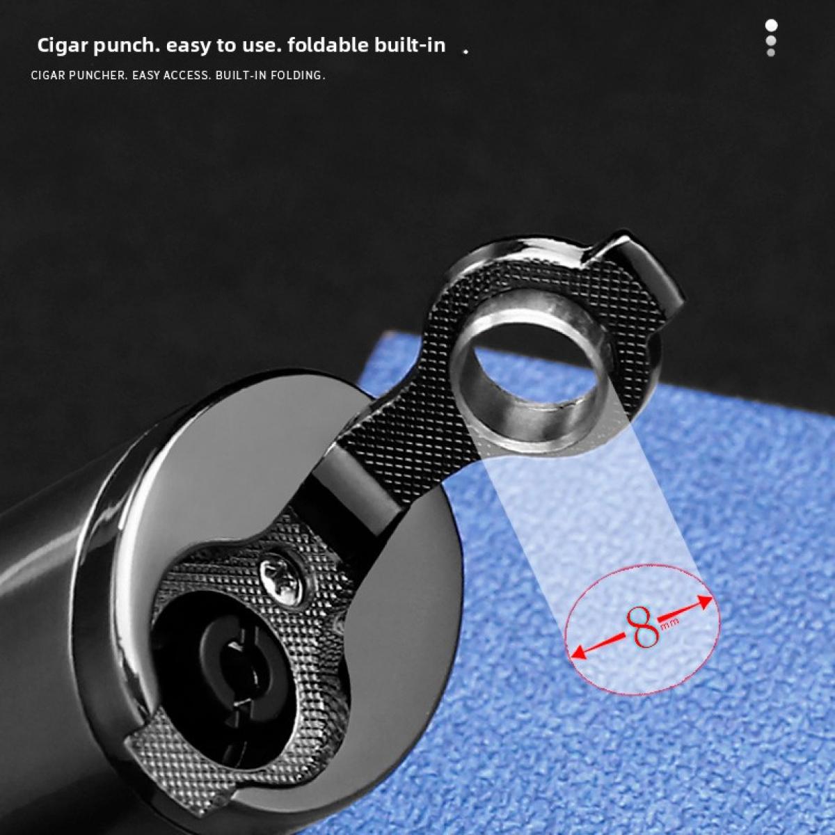 Refillable Windproof Gas Torch Lighter with Fuel Gauge & Multi Tool, Perfect for Candles, Camping, Grilling, BBQ & Gifting (Without Fuel)