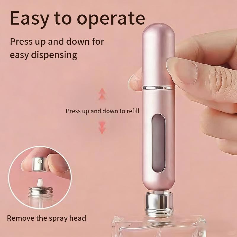 2PCS Refillable Perfume Bottle Portable Spray Colonia Bottles High-end Hydrating Transparent Rotating Fine Mist for All Skin Types