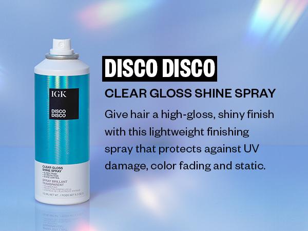 IGK GLASS HAIR DUO BUNDLE | Disco Disco Shine Spray + Good Behavior Smoothing Spray | Frizz Control + Heat Protection + UV Protection | 296ml | 10 oz