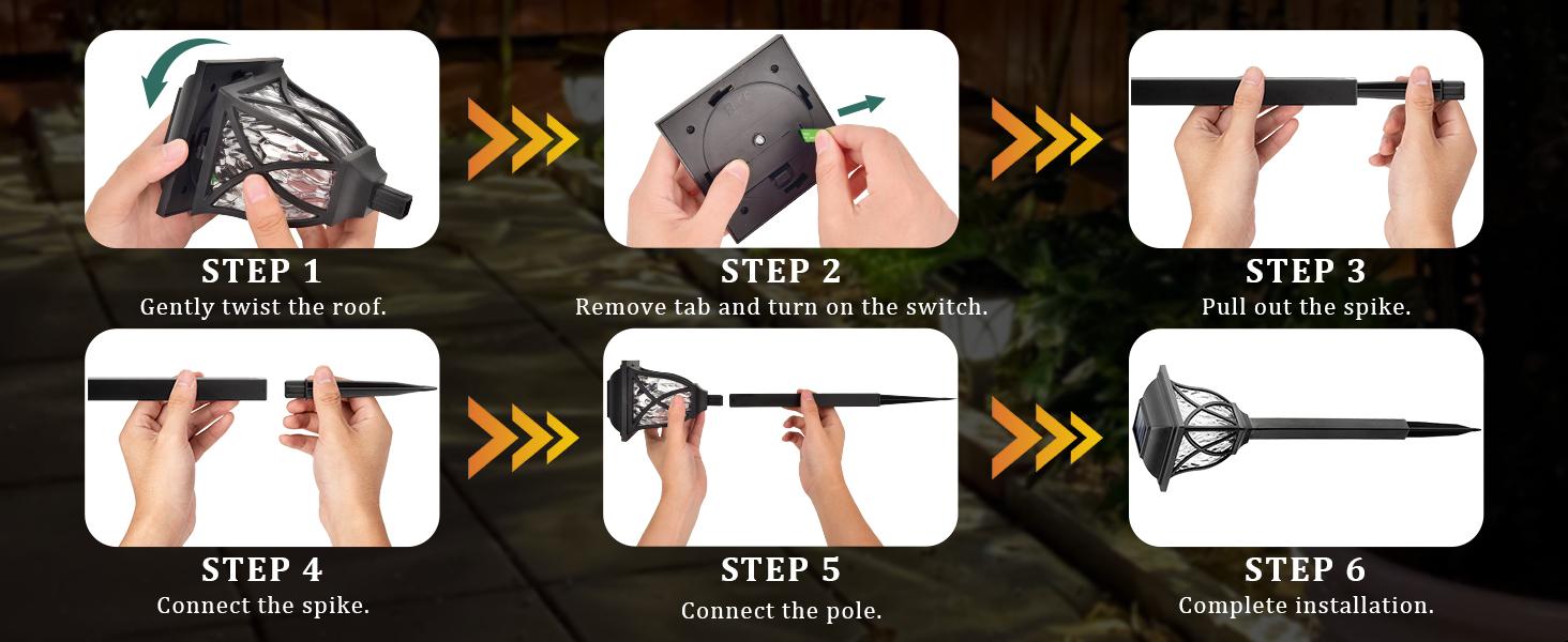 GIGALUMI Solar Lights Outdoor Waterproof, 6 Pack LED Solar Garden Lights, Solar Lights for Outside, Yard, Patio, Landscape, Walkway (Warm White) GIGALUMI Solar Lights Outdoor Waterproof, 6 Pack LED Solar Garden Lights, Solar Lights for Outside, Yard, Patio, Landscape, Walkway (Warm White)