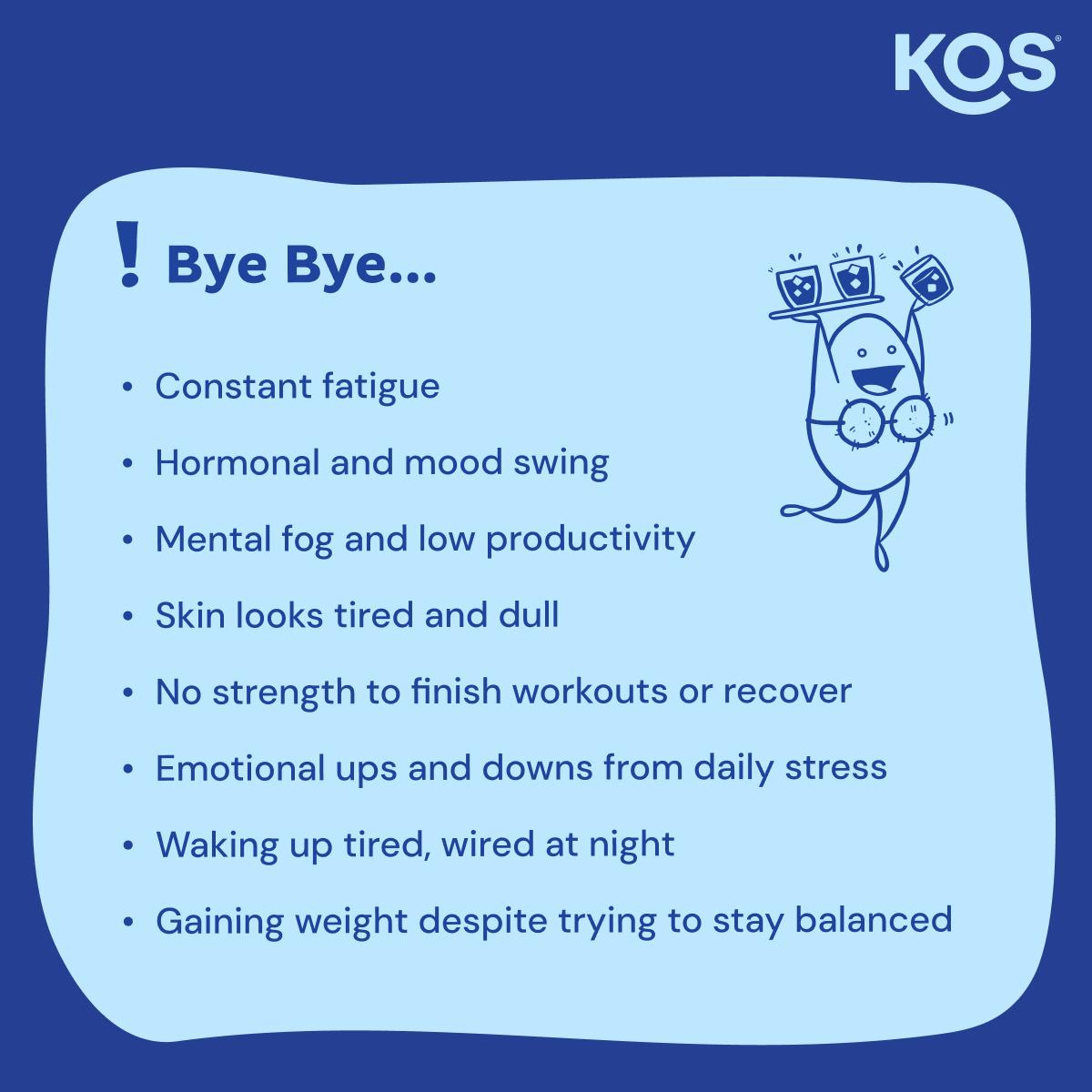 KOS  NAD+ Blue Genius -  & Cellular Energy Supplement with NMN, RiaGev, 4CreaVida, Alpha GPC for Healthy Aging, Blue Raspberry, 8.21 oz