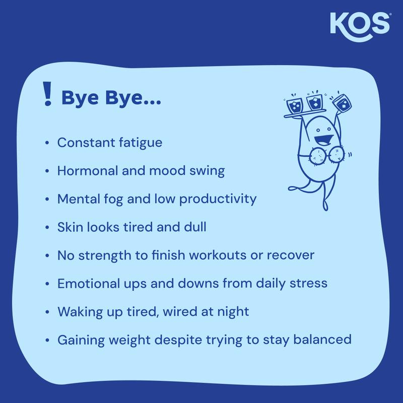 KOS  NAD+ Blue Genius -  & Cellular Energy Supplement with NMN, RiaGev, 4CreaVida, Alpha GPC for Healthy Aging, Blue Raspberry, 8.21 oz