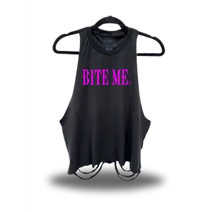 BITE ME - BLACK CROP TANK TOP 4.0