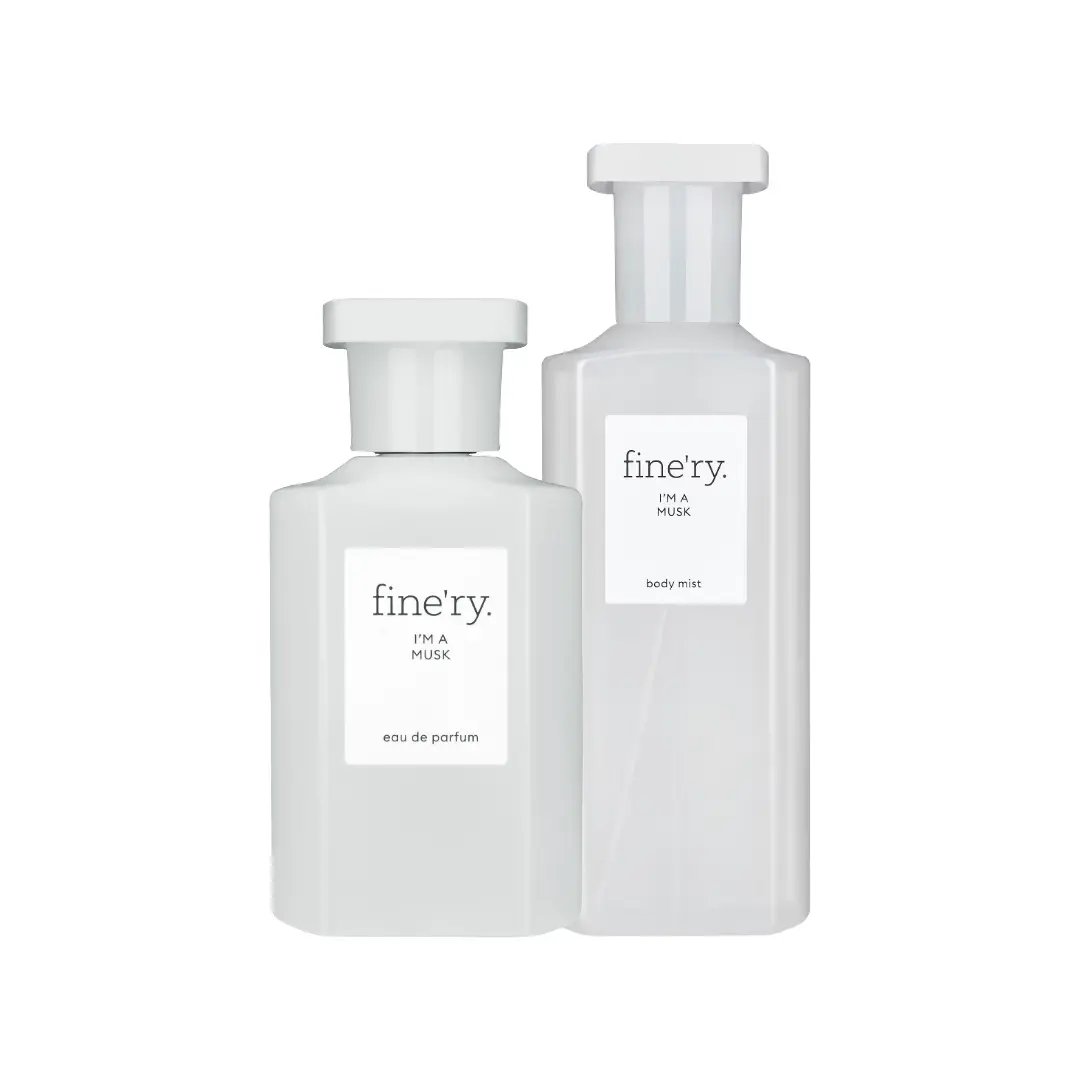 fine'ry I'm a Musk Women's Perfume Set, Captivating Daily Wear Fragrance with Fluffy Musk & Sandalwood, 2-Piece Bundle with 60ml EDP & 150ml Body Mist, Bottle Perfume