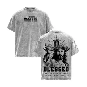 Blessed Jesus T-Shirt – Vintage Washed Christian Graphic Tee