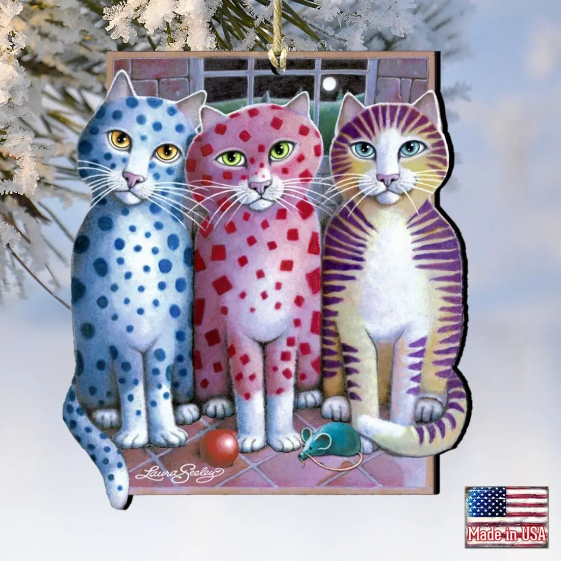 Designocracy 8512051-LS-S2 5 x 5.5 in. Board Meeting Wooden Pets Ornaments - Set of 2