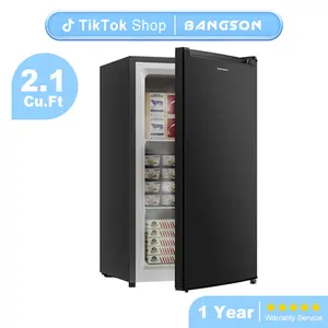 BANGSON 2.1 Cu.Ft Small Upright Freezer, Single Door Mini Freezer, Small Freezer, Adjustable Thermostat, Energy-Efficient, Compact Refrigerator, Quiet Operation, Compact Freestanding Freezer, Gift Idea, Christmas Gift
