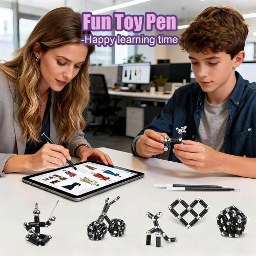 2026 Upgrade Version Stress Relief Pen for Boys & Girls Aged 8-12, Multifunctional Transformable Magnetic Pen, Perfect Gift for Teens & Adults
