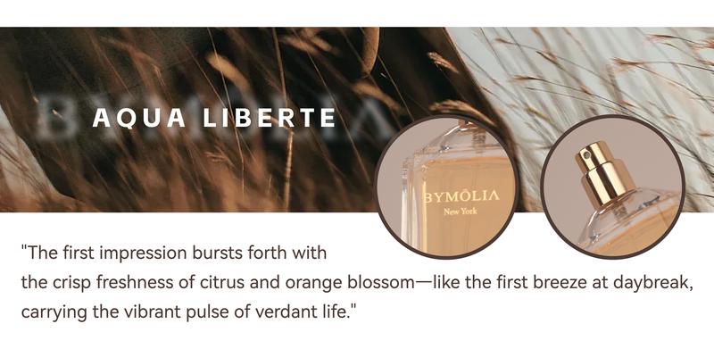 BYMOLIA Aqua Liberte Perfume Spray - Long Lasting Addictive Eau de Parfum for Unisex - Vanilla & Musk, 1.7 Ounce / 50ml - Aromatic Woody Scent Vetiver
