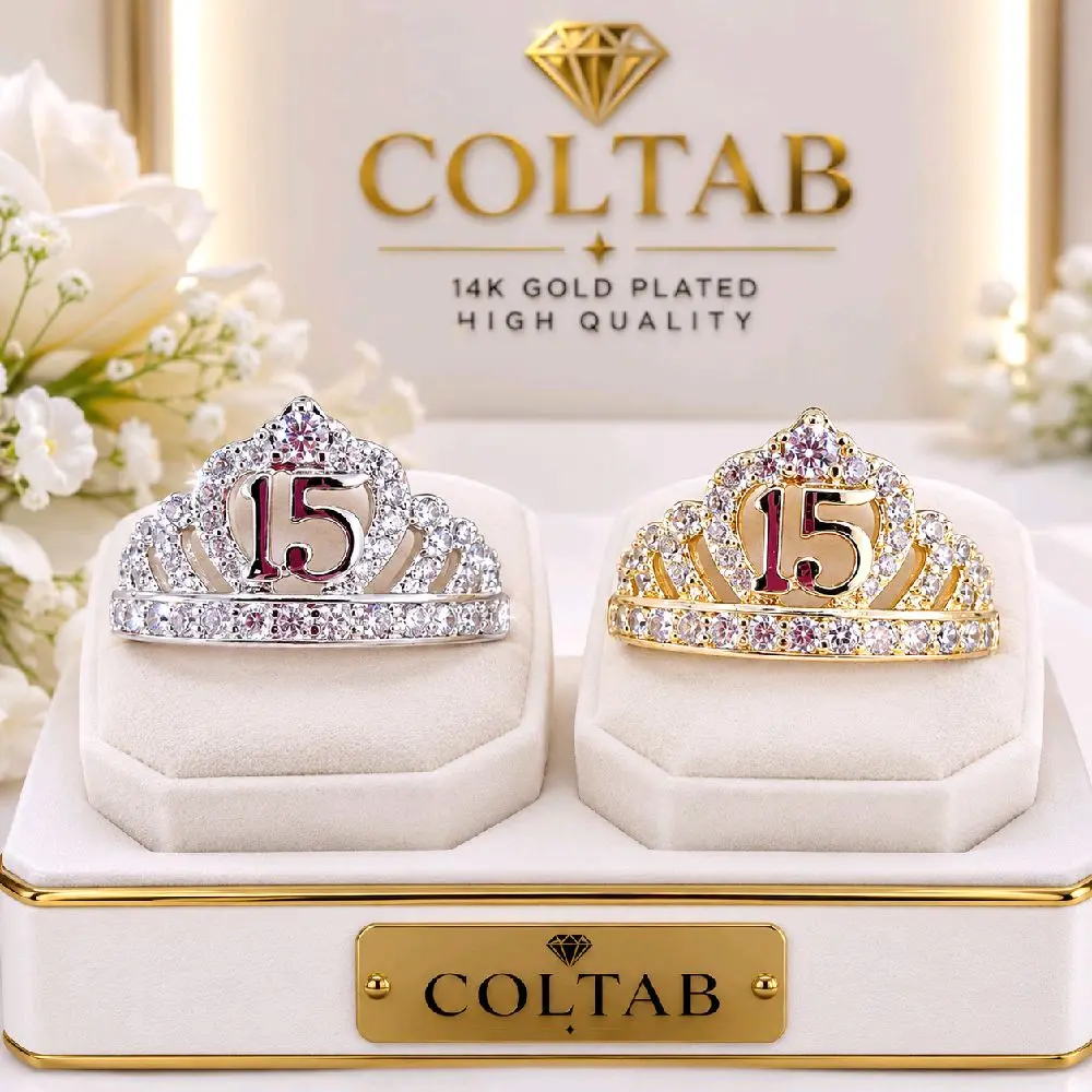 (R34)  Goldplated  quince ring  diferent sizes available. 2 colors gold and silver.