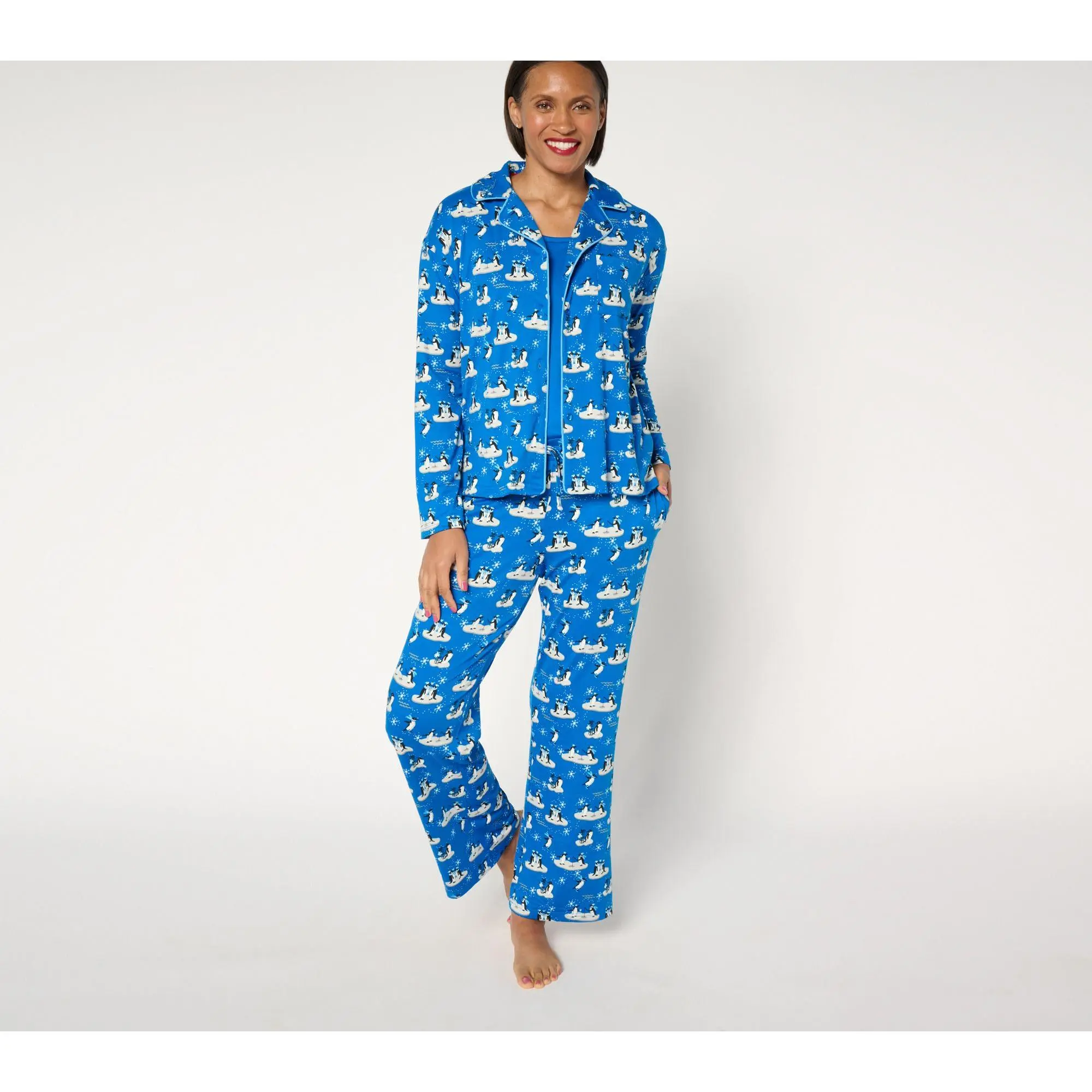MUK LUKS Petite Dream Cloud Notch Collar Pajama Set