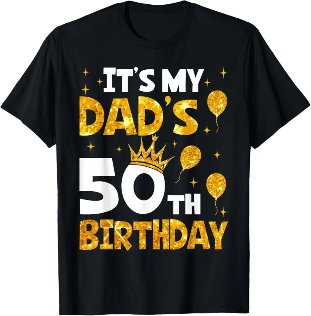 Women's 50th Birthday Graphic T-Shirt - 100% Cotton Classic Crew Neck Short Sleeve, Comfortable Lightweight Regular Fit, Machine Washable Breathable Soft Casual Streetwear Top for Pairing with Joggers