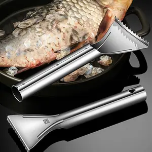 Sharp Stainless Steel Fish Scaler with Ultra-Sharp Serrated Blades Ergonomic Non-Slip Handle Rust & Corrosion-Resistant for All Fish Sizes