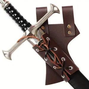 [Dual-Layer Faux Leather Sword Holder] Medieval Knight Viking Sword Holder - Dual-Layer Faux Leather Sheath For Halloween, LARP Parties & Stage Performances. Menswear Clothes