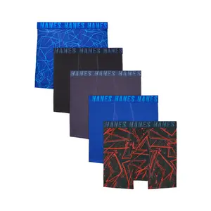 Hanes Moves Boys’ Performance Stretch Boxer Brief Underwear 5-pack Boys' Multi Pack Comfortable Fit Soft Fabric Breathable Br9xr5