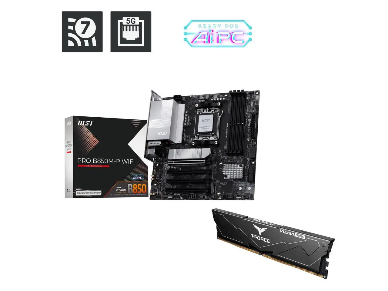 MSI PRO B850M-P WiFi Bundle - Motherboard & 16GB Memory Kit