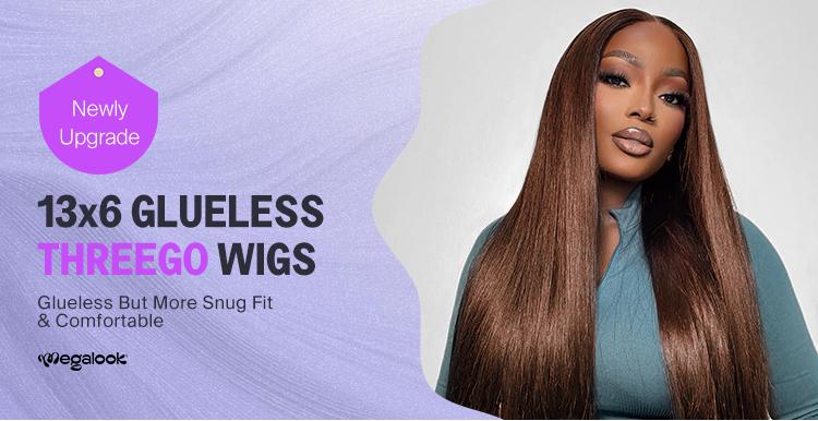 Megalook #4 Dark Brown Upgrade 13x6 Three-Go Glueless Wigs Fitted All Pre-Styled Parting Breathable Dome Cap Free Lace Front 100% Human Hair Wig Megalook #4 Dark Brown Upgrade 13x6 Three-Go Glueless Wigs Fitted All Pre-Styled Parting Breathable Dome Cap Free Lace Front 100% Human Hair Wig