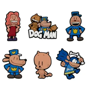 Cartoon Dog Sheriff Classic Trio Croc Shoe Charms for Kids Boys Girls Women Men PVC Wristband Sandals Clog Accessories Party Favor with Dragon and Character Designs Footwear