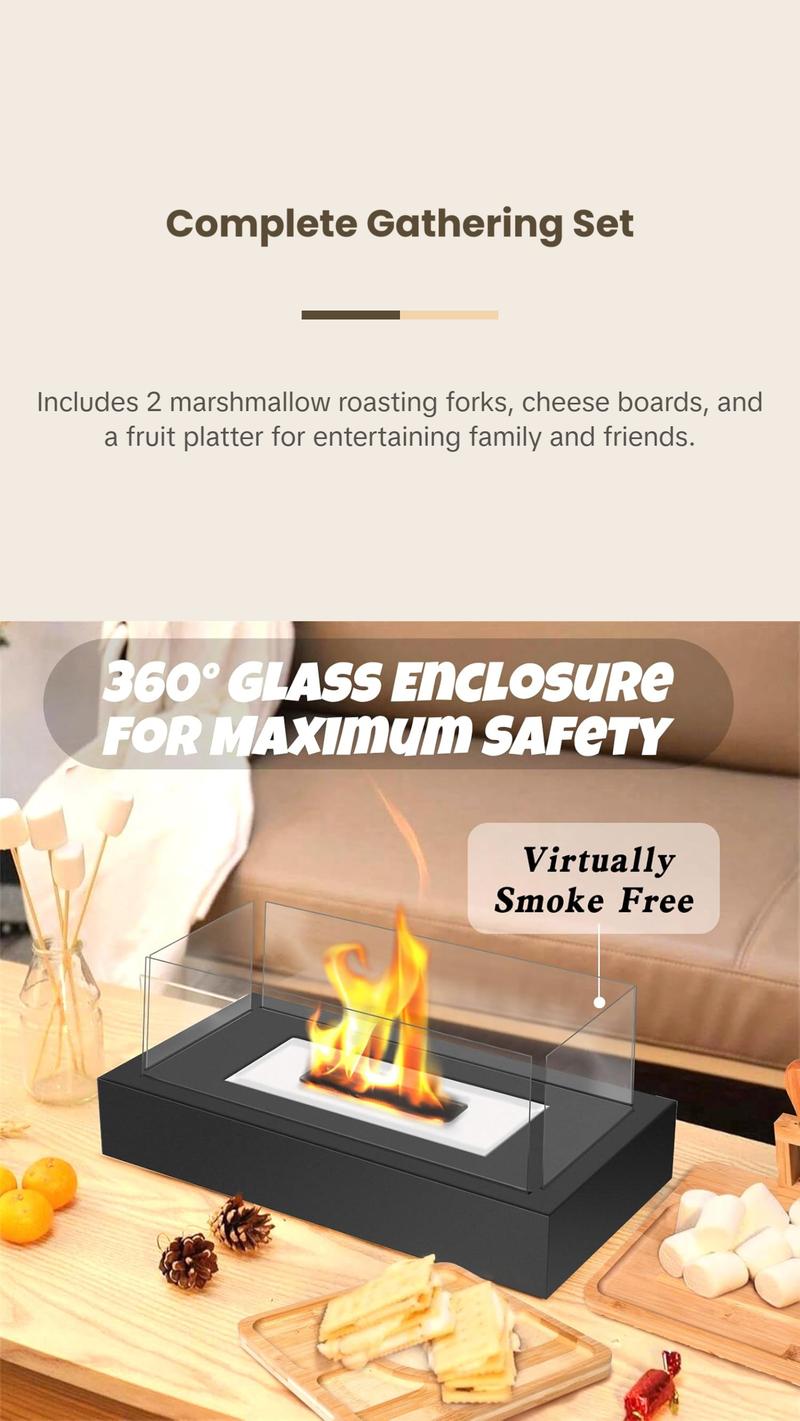 Tabletop Fire Pit with Charcuterie Boards - Smores Maker Kit Indoor & Outdoor, #FallFreshness, Engagement Gifts for Couples, Gifts Ideals for Wedding, Housewarming, White Elephant, Bridal Showers, Christmas Gift#TikTokShopHolidayHaul