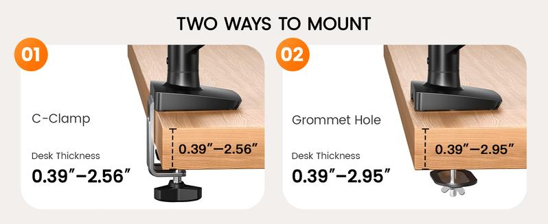 HUANUO Fully Adjustable Single Monitor Arm, Mount for 13–34 Inch Screens, Tool-Free VESA Installation, Cable Management, Supports Up to 19.8 lbs, Max VESA 100x100mm