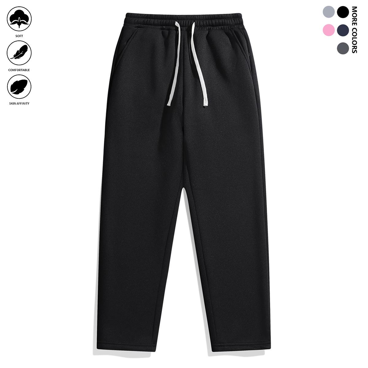Men's Casual Jogger Pants - Elastic waistband with drawstring design, side pockets, autumn and winter athletic style full-length pants, comfortable fabric, durable material suitable for sports, workouts, and outdoor activities solid fashion sweatpants