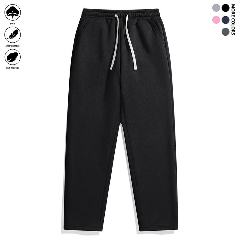 Men's Casual Jogger Pants - Elastic waistband with drawstring design, side pockets, autumn and winter athletic style full-length pants, comfortable fabric, durable material suitable for sports, workouts, and outdoor activities solid fashion sweatpants
