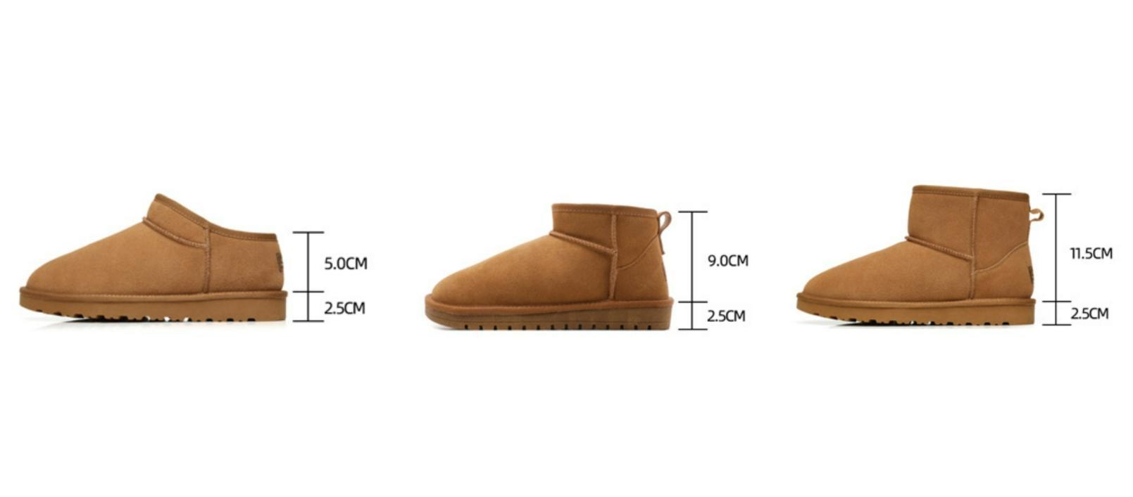 EVELLYHOOTD Winter Warm Flat Padded Ankle Snow Boots Genuine Suede Faux Fur Lining Water Splash-proof Durable TPR Rubber Sole  [SIZE DOWN IF SMALL Feet]