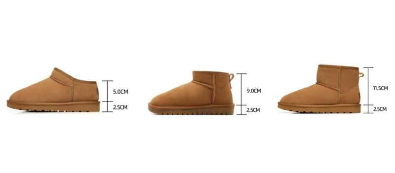 EVELLYHOOTD Winter Warm Flat Padded Ankle Snow Boots Genuine Suede Faux Fur Lining Water Splash-proof Durable TPR Rubber Sole  [SIZE DOWN IF SMALL Feet]