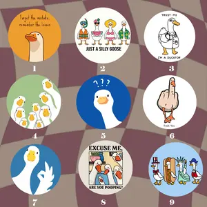 Cute Goose Button Pin – Quirky Animal Backpack Accessory