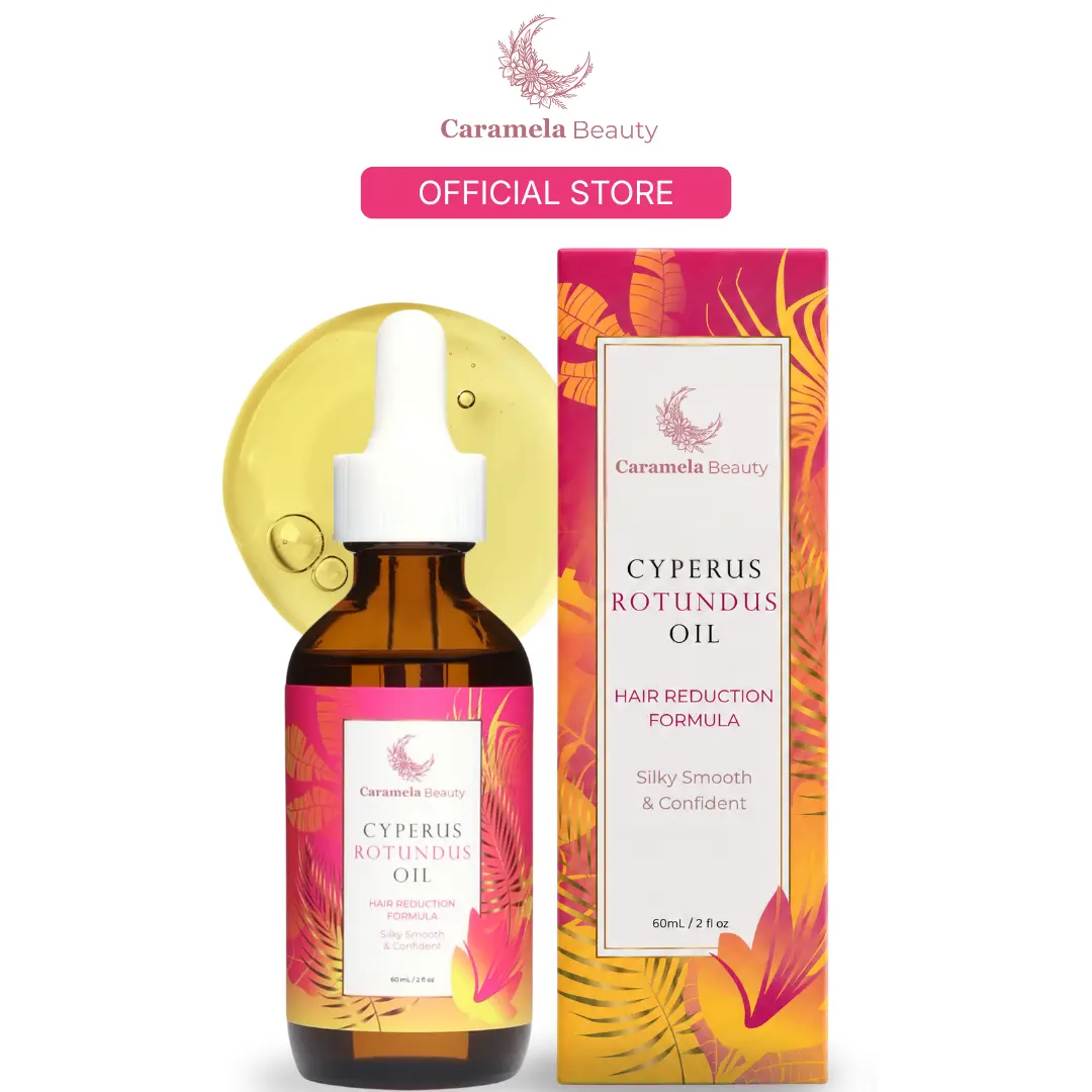 Caramela Beauty Cyperus Rotundus Oil - Moisturizing Hair Inhibitor Oil, Daily Body Care Cosmetic Beauty Product for Sensitive, Breakout-Prone Skin, Ingrown Hair & Razor Bump Care, 60ml/2oz Naturally Derived Gentle Formula