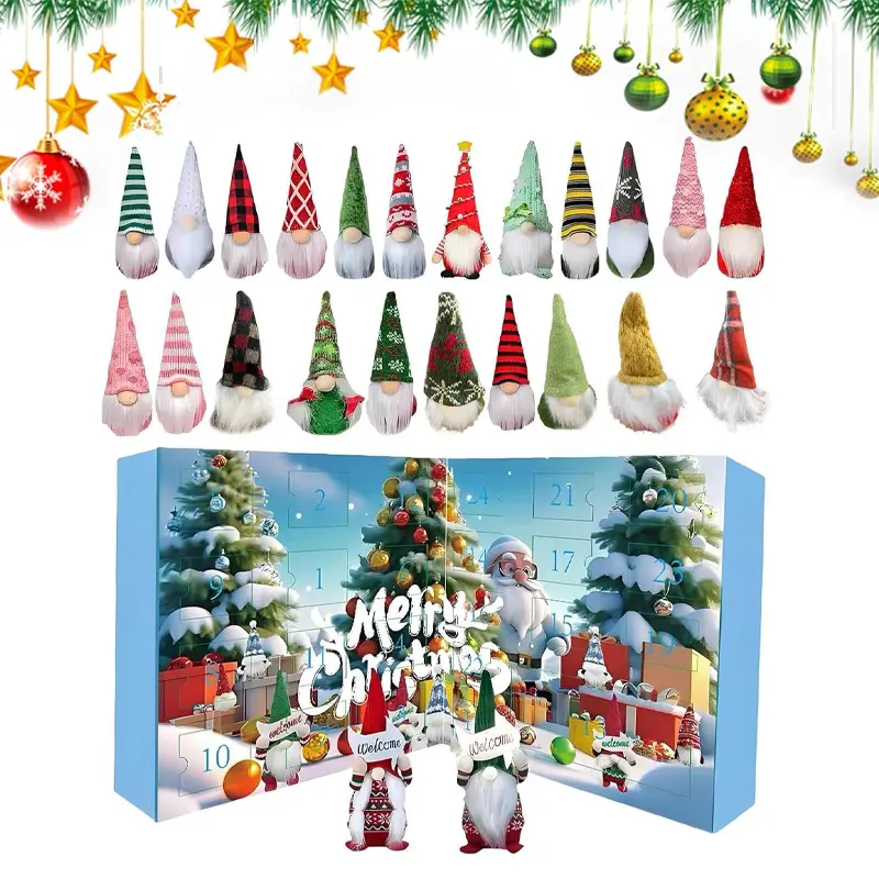 Christmas Surprise Box Set, Includes 24 Elves, Countdown Calendar, Tree Ornament, Perfect Gift & Decoration for Holiday Season