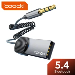 Toocki Bluetooth Car Connectivity Adapter - 3.5mm USB-AUX Wireless Audio Receiver Transmitter with Auxiliary Audio Inputs, Black Automotive Electronic Accessory