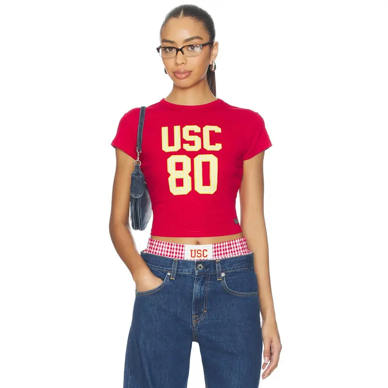 Hype and Vice University Of Southern California Baby Tee in Red