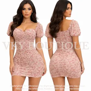 Floral Ruched Sweetheart Mini Dress TS Floral Ruched Sweetheart Mini Dress TS