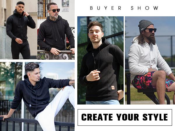 COOFANDY Fall Outfits Men's Pullover Plaid Casual hoodie  - Best Choice In Fall/Winter Classic Fabric hoodie Menswear Soft Fashion Long Simple Sport Sweaters Sweatshirt Tops Underwear