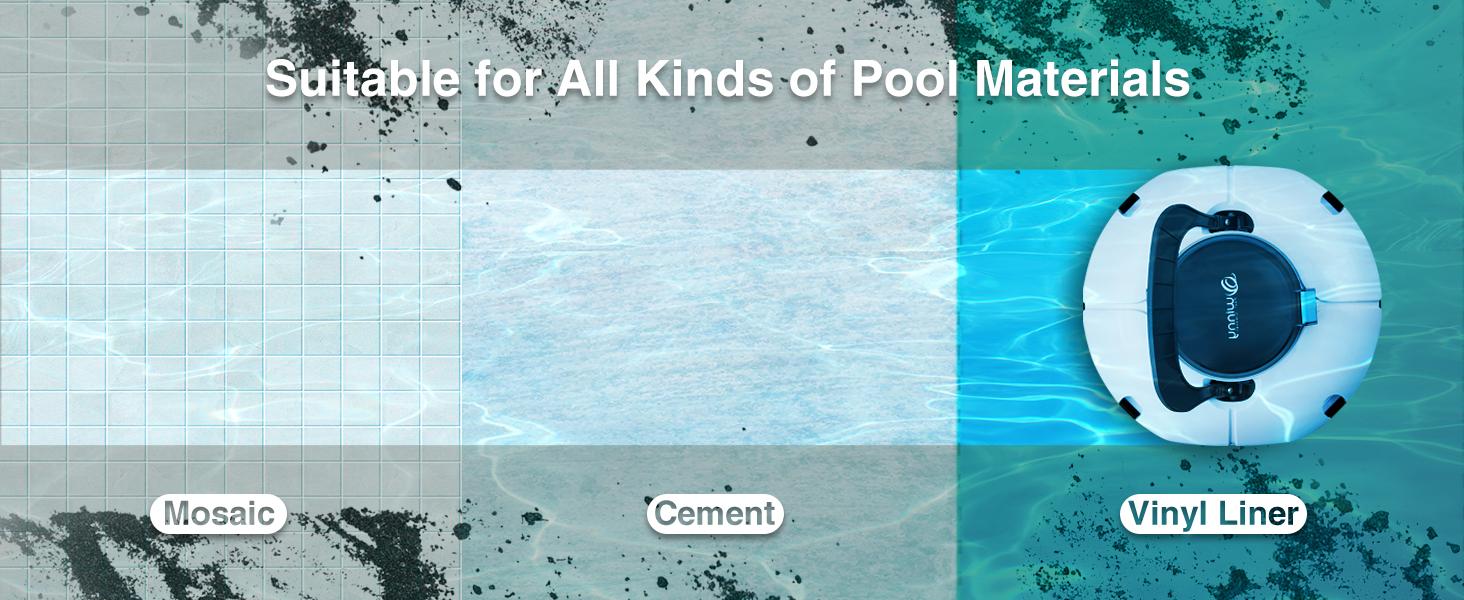 Cordless Robotic Pool Cleaner, Winny Pool Cleaner Automatic Pool Vacuum with Dual Filters, 80 Mins Runtime, Ideal for Flat Above Pools Up to 645 Sq.Ft