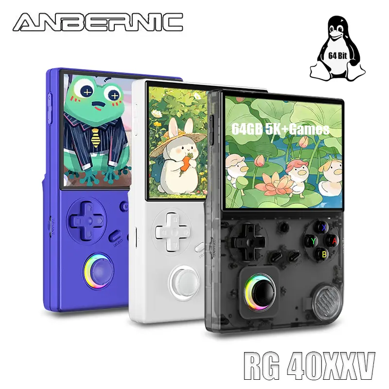 ANBERNIC RG40XXV Portable Retro Handheld Game Console - 4.0-inch IPS Screen, 640*480 Resolution, Linux 64-bit System, Classic Emulator, 3200mAh Battery, Game Night Gadget, Portable Gaming System, Gamer Stuff, Cool Gadgets, Teen Boy Christmas Gift, Teen Bo
