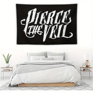 Pierce Rock Band The Veil Tapestry 40x60 Inch Music Posters Hanging Wall Art For Living Room College Dorm Room Decor Banner Flag Black