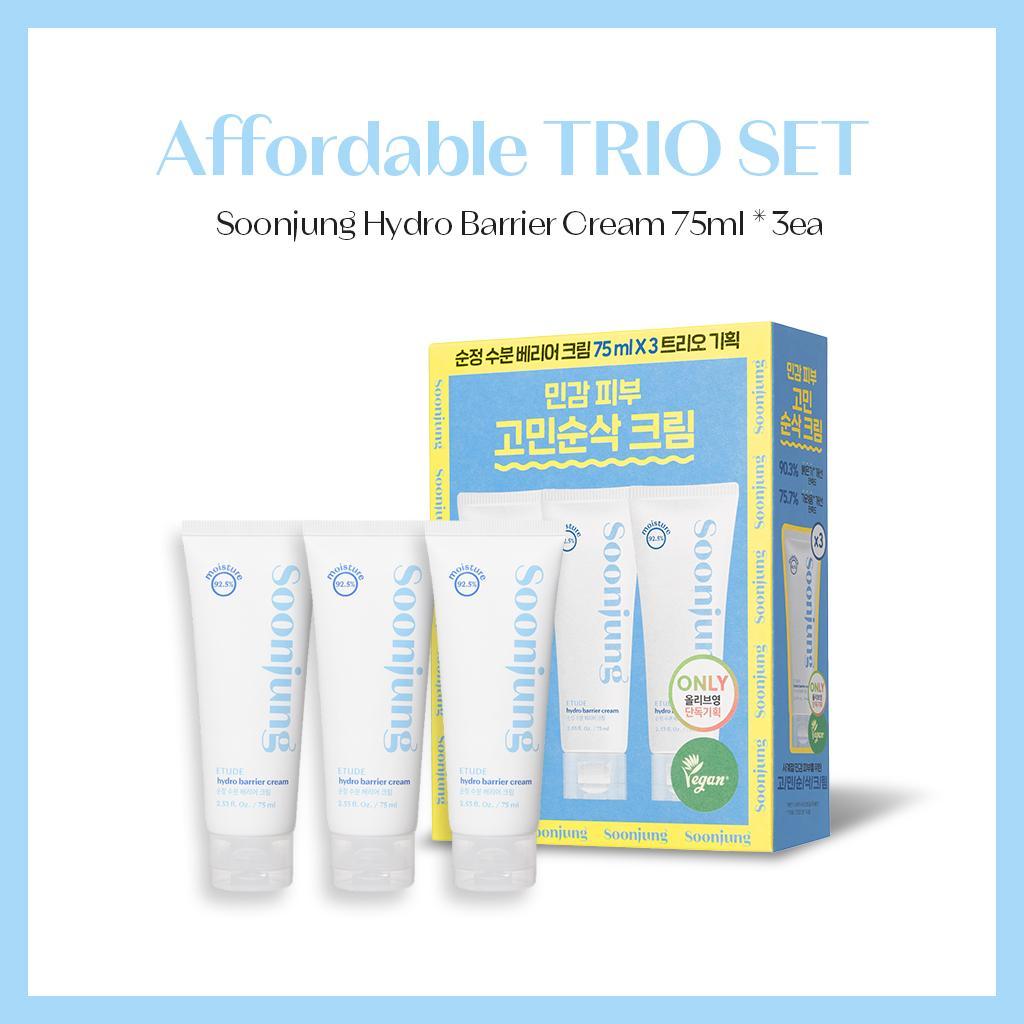 [ETUDE Official] Soonjung Hydro Barrier Cream Trio Set | 24H Hydration | Barrier Support | Nourishing Formula