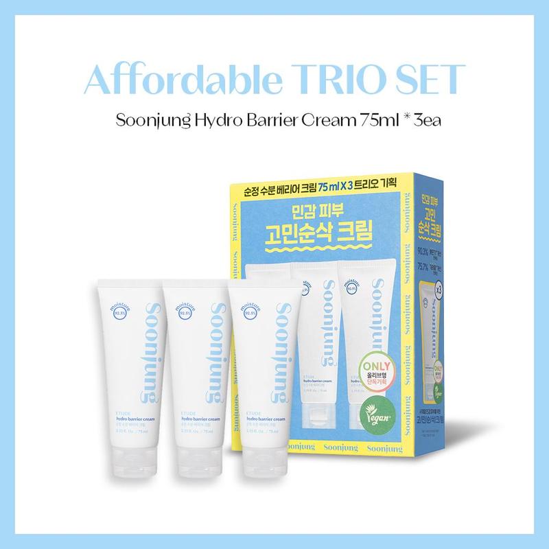 [ETUDE Official] Soonjung Hydro Barrier Cream Trio Set | 24H Hydration | Barrier Support | Nourishing Formula