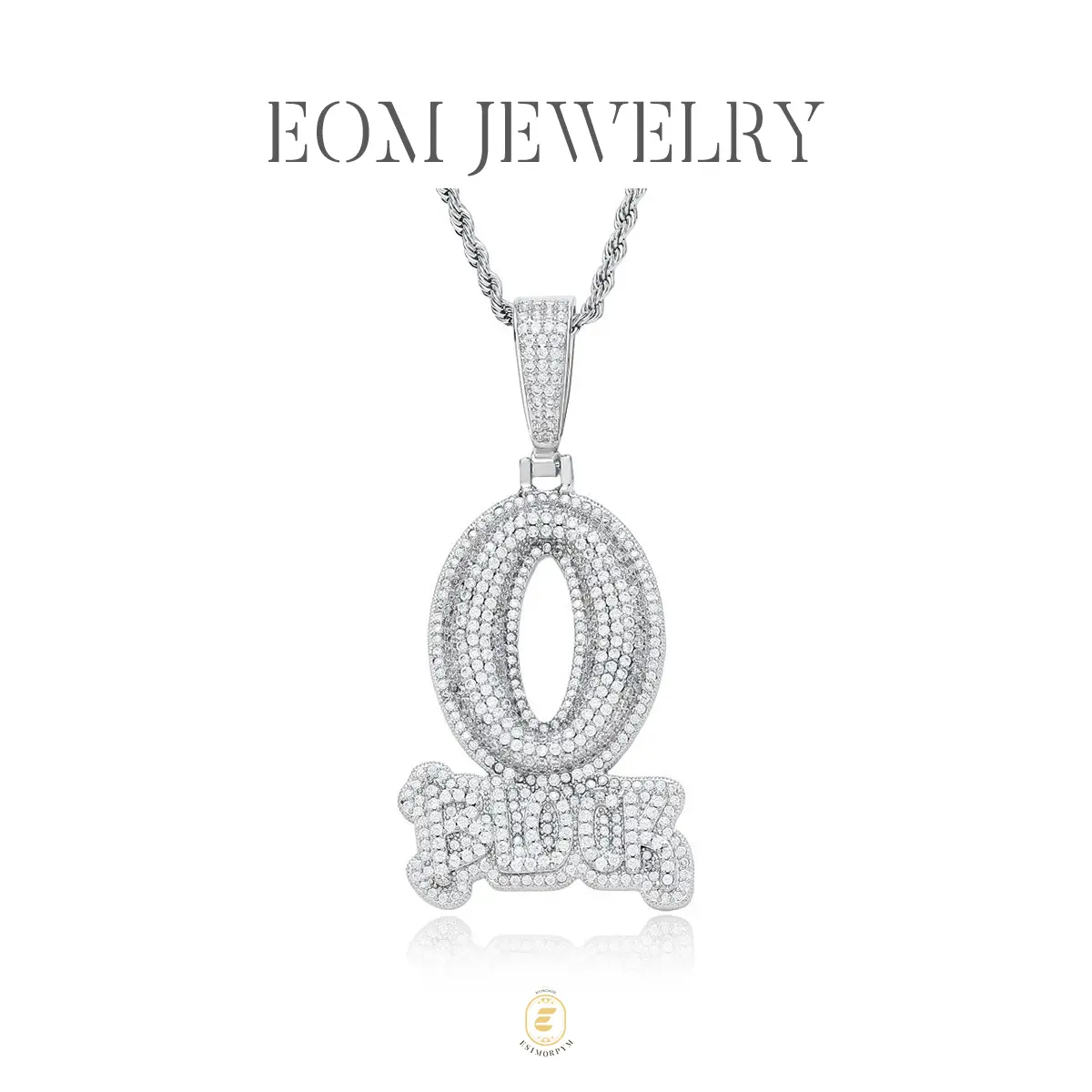 Hip Hop Bling O Block Letter Pendant Necklace for Men Women Birthday Wedding Engagement Anniversary Valentine's Day Gift Daily Wear cuban link chain