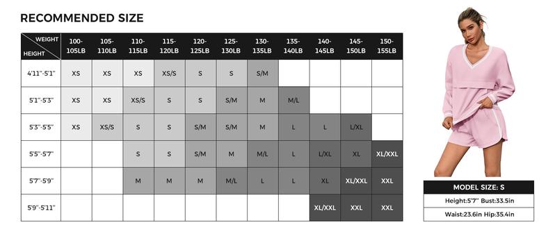 Fisoew Womens 2 Piece Outfits Long Sleeve V Neck Sweatshirt High Waist Running Shorts Sets Loose Fall Workout Tracksuits