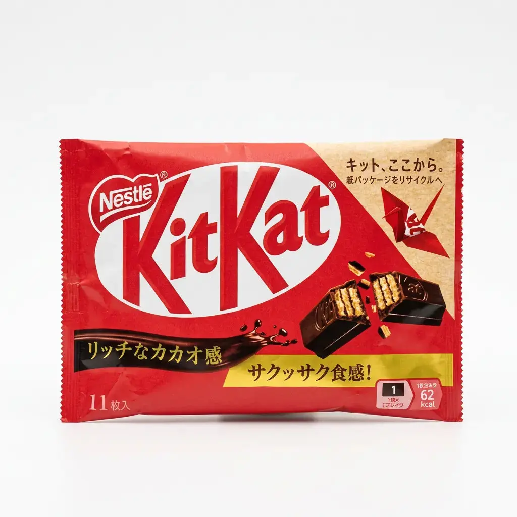 Nestlé KitKat Original Sweet Milk Chocolate Dessert Snack Bites with Crispy Wafers, 11-Piece Individual Bar Pack - Japan
