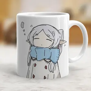 Sleepy Just Twelve More Hours Frieren Coffee Mug, Cute Anime Gift Mug