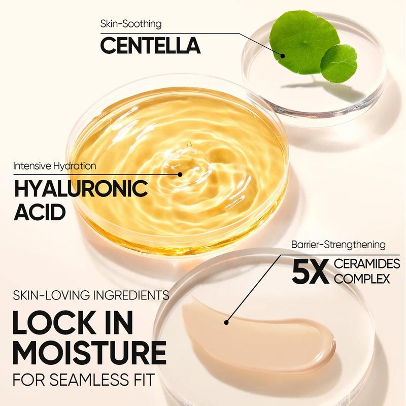 [New Shade Launch] SKINTIFIC Cover All Perfect Cushion Foundation Full Coverage Weightless Skin Fit Satin Glow Oil Control Waterproof Sweatproof Flawless BB Cream CC Makeup Buildable For All Skin Type - Silicone Smooth Compact