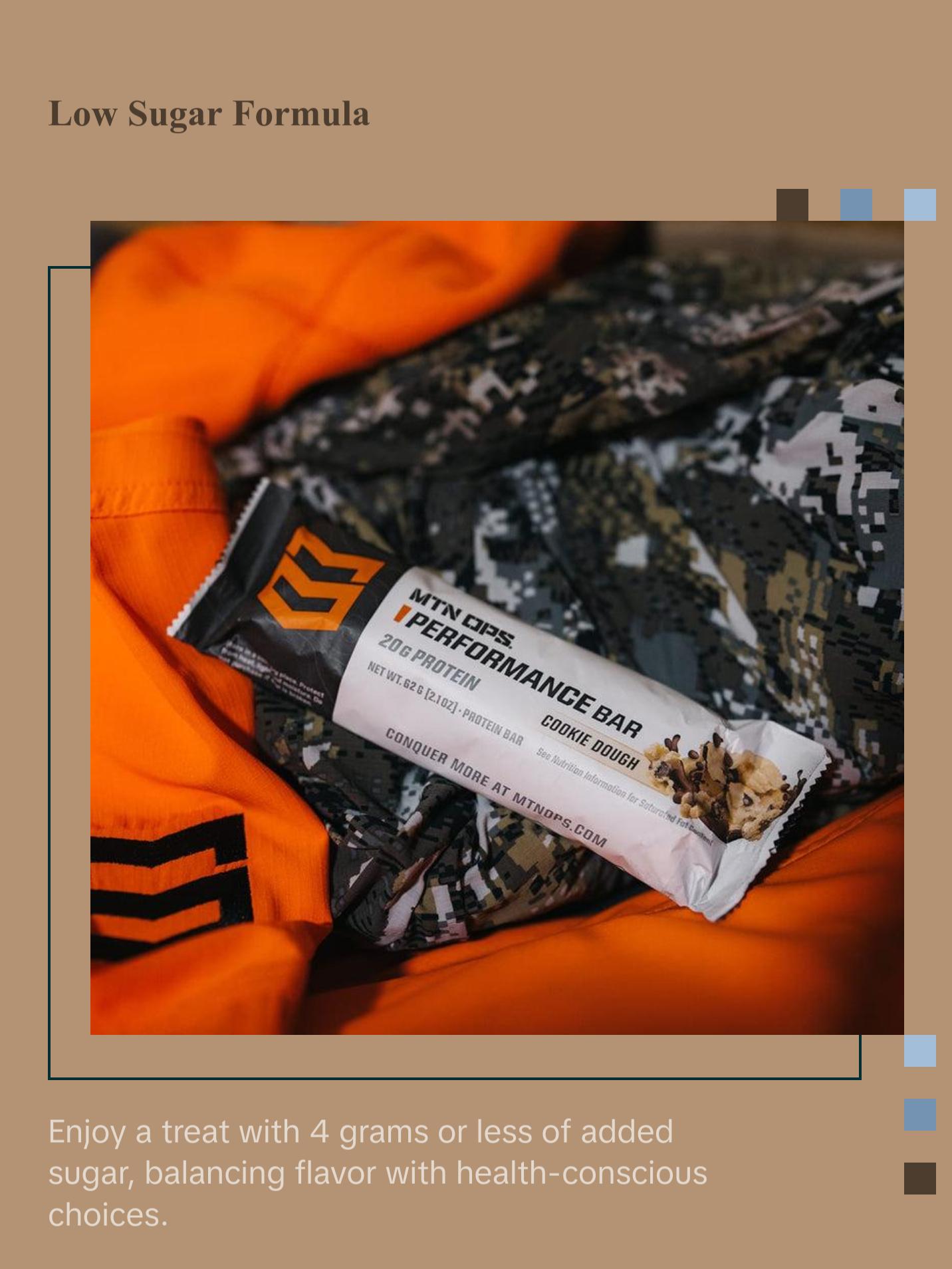 MTN OPS Performance Protein Bars - 20g Whey Protein, 20g Whey Protein Concentrate & Collagen, Low Sugar, Gluten-Free, Adventure-Ready Protein Snack