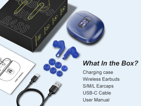 ONE LIFE In-Ear Wireless Bluetooth Earbuds with LED Display, HiFi Sound, Noise Cancelling, Lightweight Ergonomic Design, Long Battery, IPX5 Waterproof, Mic Earphones for Gaming, Sports, Travel & Tech Gadgets