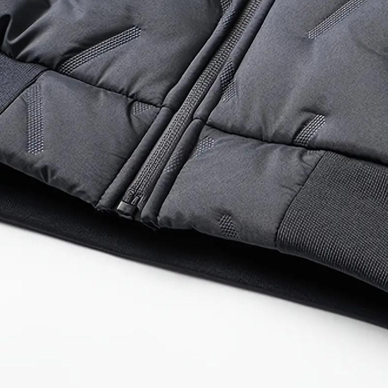 Men's Sherpa Lined Thickened Jacket - Winter Warm Coat with Stand Collar, Full Zipper Design, Windproof Outer Layer, Side Pockets, Stretch Cuffs & Hem, Suitable for Casual Outings loose fit outerwear classic solid color