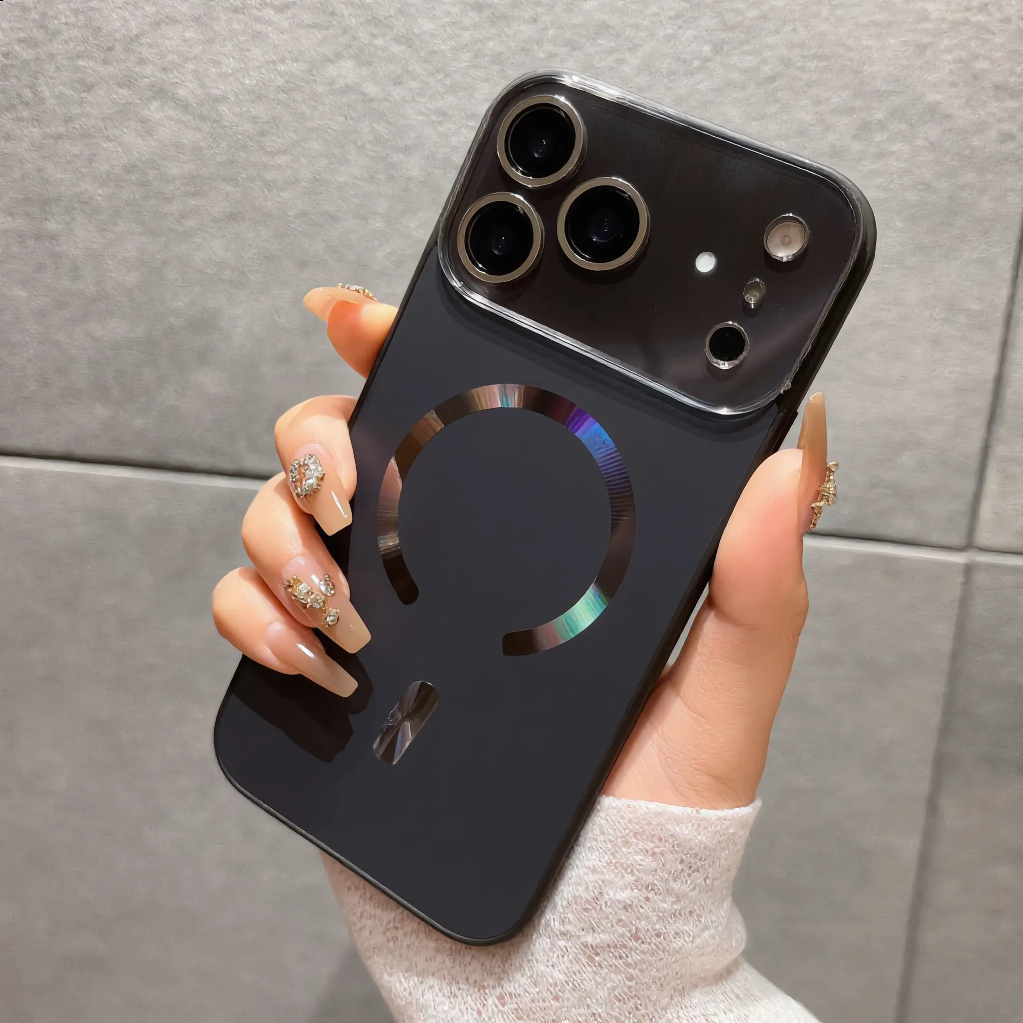 Customized TPU Anti-Drop Phone Case - Shock-Absorbent, Durable, Magnetic Protection Cover with Precise Cutouts, Magnetic Charge Compatibility, Cute Accessory, Smiley Incl, Phone Aesthetic Boost, Ideal for Outdoor Use
