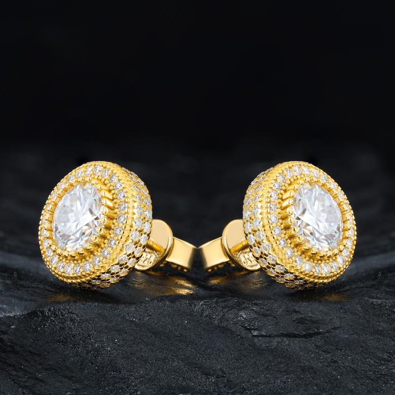 UCCIYO S925 Sterling Silver Moissanite Screw Stud Earrings D Color VVS1  Moissanite For Women Men Jewelry Prefect Brithday Mother'sDay Gifts[N3E10]